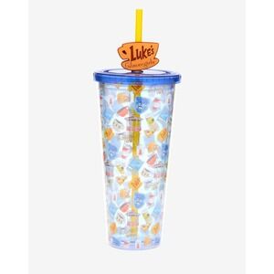 Gilmore Girls Luke's Diner Foodie Carnival Acrylic Tumbler & Straw Topper 24 oz.